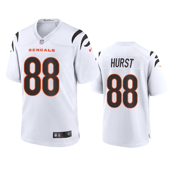 Men's White Cincinnati Bengals #88 Hayden Hurst Stitched Game Jersey